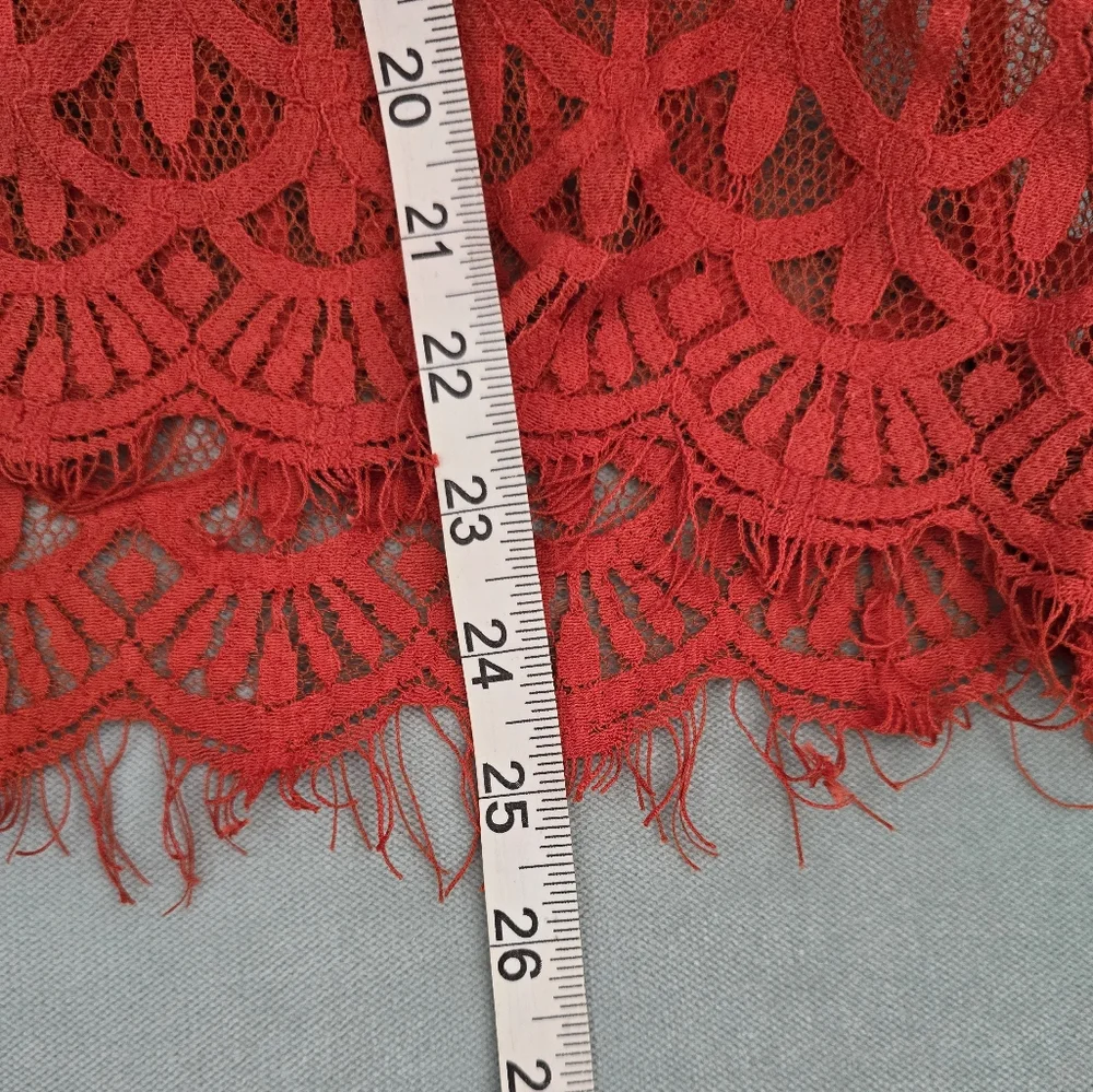 Woman's sleeveless lace top, burnt orange, size large - Picture 7 of 7